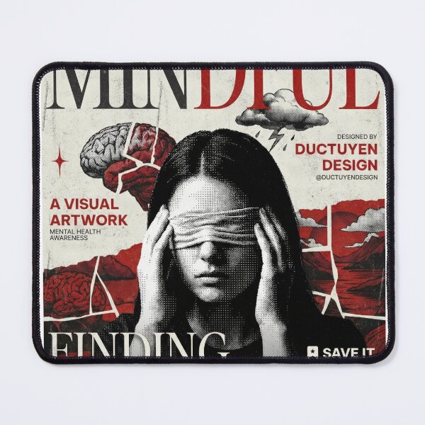 Item preview, Retro Mindful Finding Peace Magazine Art | Mental Health Healing & Trauma Recovery designed and sold by ZyricZyric.