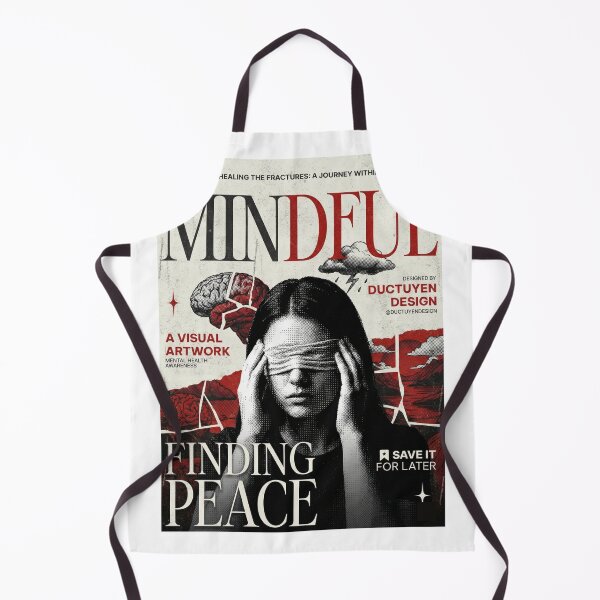 Item preview, Retro Mindful Finding Peace Magazine Art | Mental Health Healing & Trauma Recovery designed and sold by ZyricZyric.