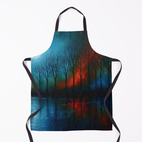 Item preview, Moonlit Forest Reflections Night Landscape Painting designed and sold by Joey Santiago.