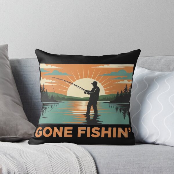 Item preview, Gone Fishin’ – Vintage 70s Fisherman Sunset Design designed and sold by urbinet.