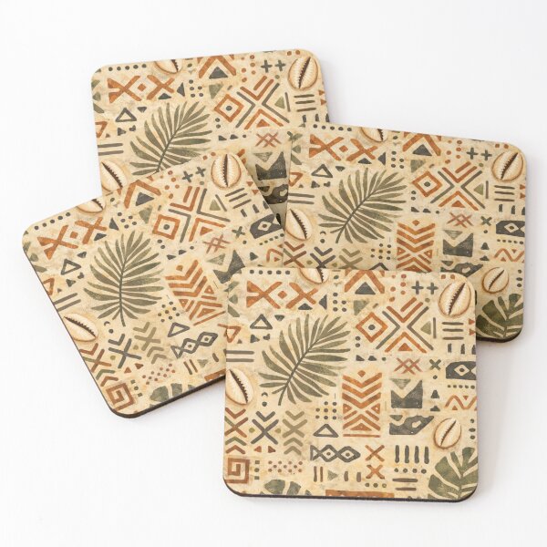 Aperçu de l'œuvre Motif tribal africain sans couture PNG, design géométrique bohème aux tons naturels créée et vendue par BuzzworthyDLs.