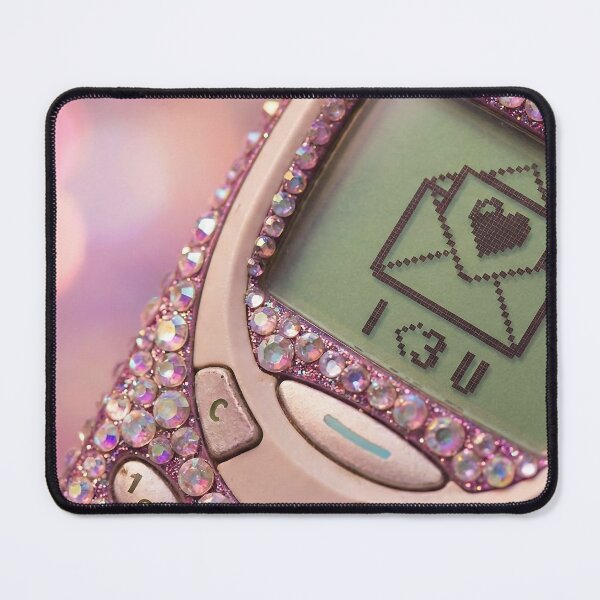 Item preview, Bedazzled Pink Y2K Retro Cell Phone Love Message designed and sold by DigitalAnnaBanana.