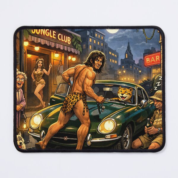 Item preview, Tarzan gara la Jaguar sur le bord du trottoir. designed and sold by frederic Lecut.