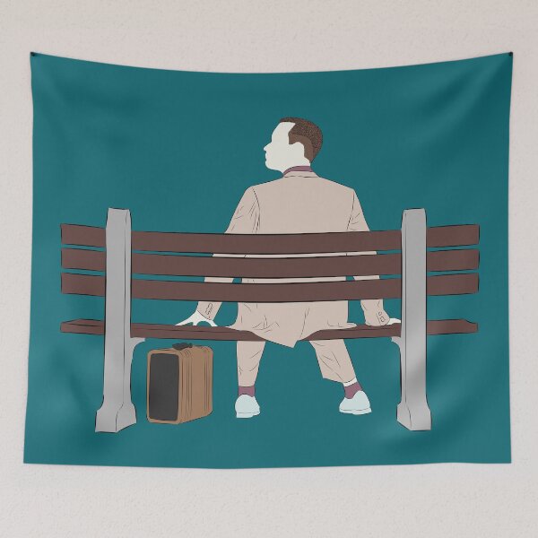 Item preview, Forrest Gump Bench Scene Art – Minimalist Movie Illustration designed and sold by Still Silhouette.