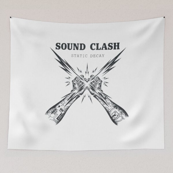 Item preview, Sound Clash Static Decay - Retro Electronic Circuitry Fist Design designed and sold by Ditstyle.