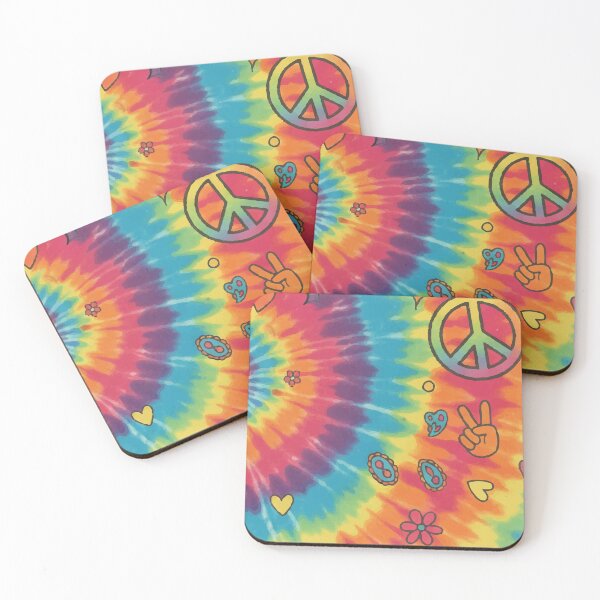 Item preview, Groovy Rainbow Tie-Dye Peace Sign Art – Retro Hippie Aesthetic Wall Print designed and sold by Far Out Goods.