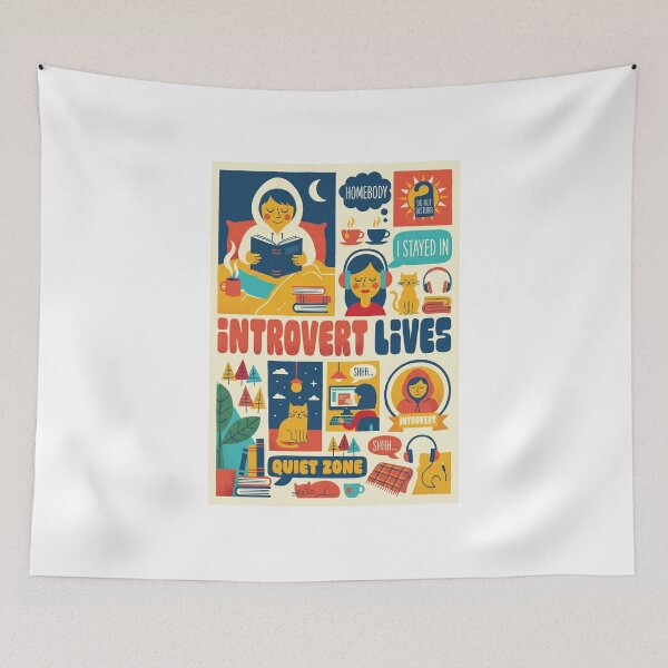 Item preview, Retro Introvert Lives Homebody Collage | Cozy Book Lover Aesthetic Art designed and sold by ZyricZyric.