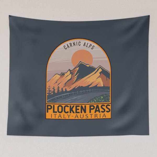 Item preview, Plocken Pass Italy Austria Retro Travel Emblem designed and sold by KrisSidDesigns.