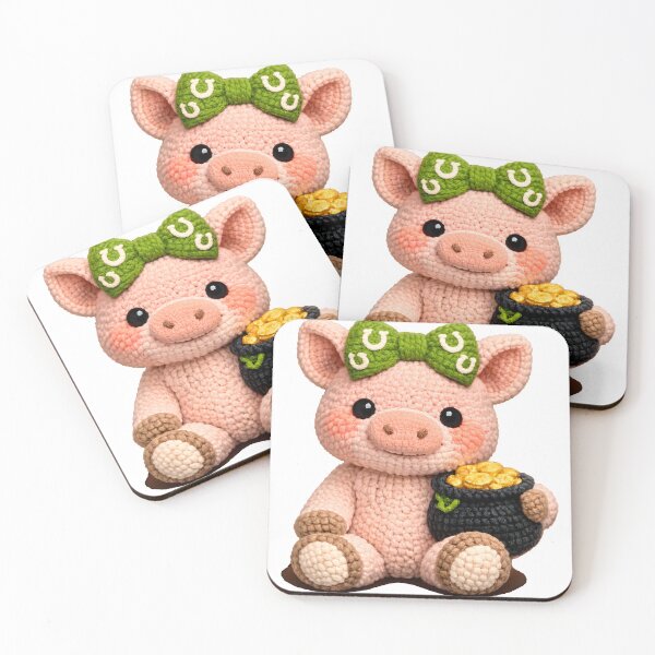 Item preview, St. Patrick's Day Faux Yarn Pig designed and sold by KC's.