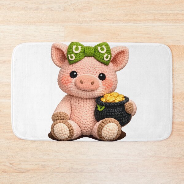Item preview, St. Patrick's Day Faux Yarn Pig designed and sold by KC's.