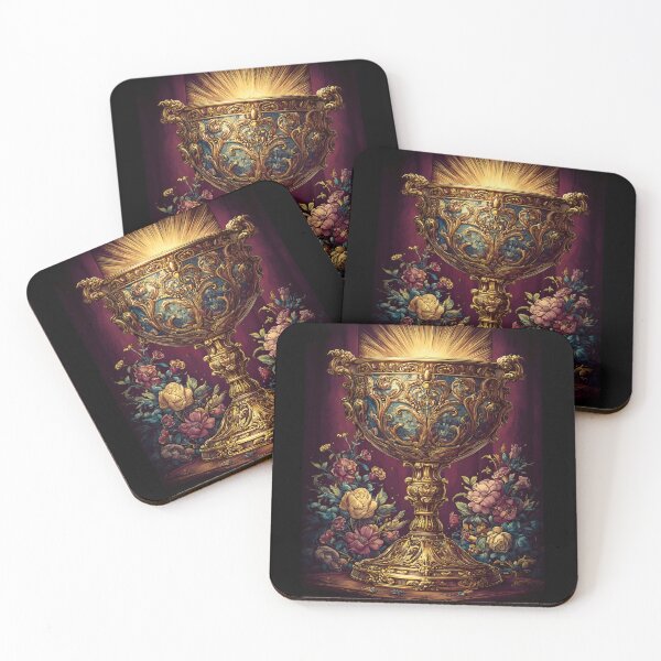 Item preview, Golden Medieval Chalice – Baroque Fantasy Art Print designed and sold by Moonvale Studio.
