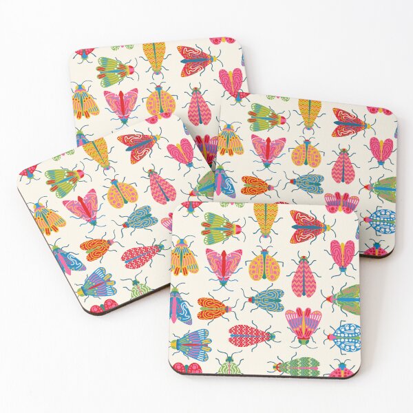 Item preview, Wonderful Winged Insects - Colorful Retro Bugs designed and sold by Carrie Cantwell Art.