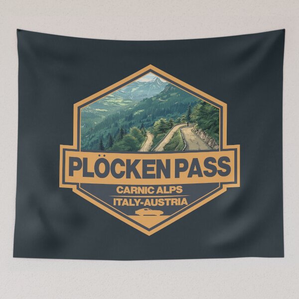 Item preview, Plocken Pass Italy Austria Travel Art Badge designed and sold by KrisSidDesigns.