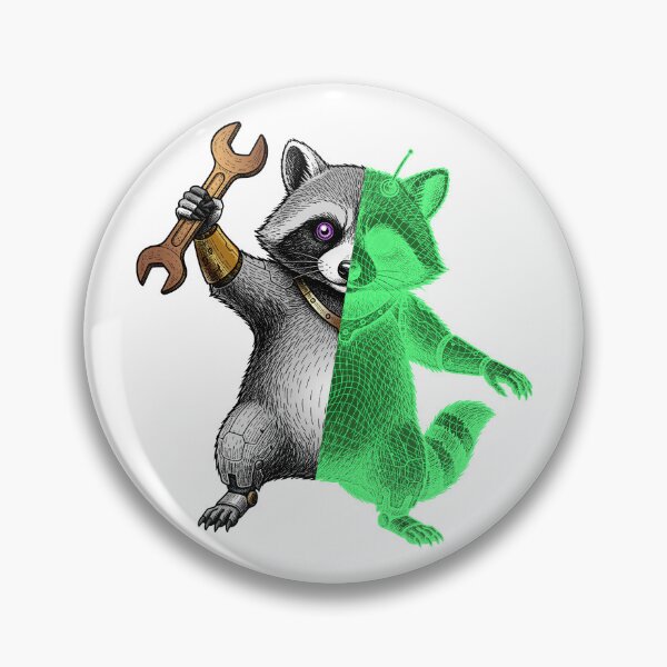 Item preview, The Cybernetic raccoon designed and sold by krabbaraban.