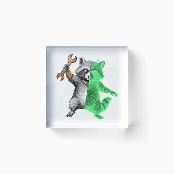 Item preview, The Cybernetic raccoon designed and sold by krabbaraban.