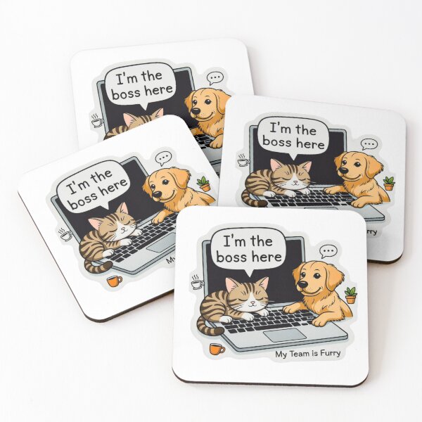 Item preview, Funny My Team is Furry Sticker - Cute Cat and Dog Coworkers Laptop Art designed and sold by ZYNORAworld.