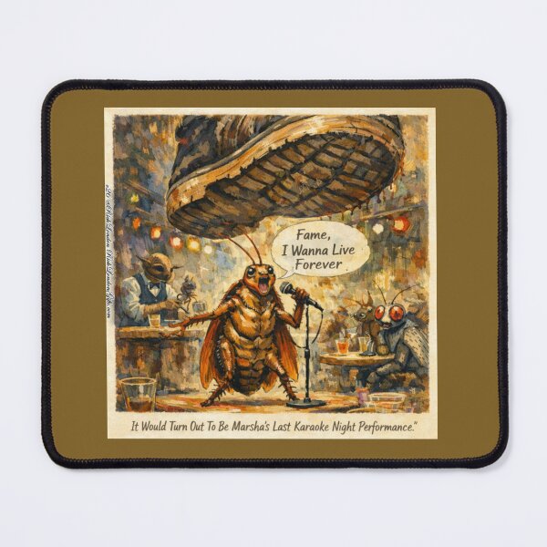 Item preview, Marsha’s Last Karaoke Night – Dark Humor Cartoon designed and sold by Rick London Gifts.