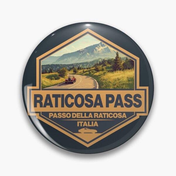 Item preview, Raticosa Pass Italy Travel Art Badge designed and sold by KrisSidDesigns.