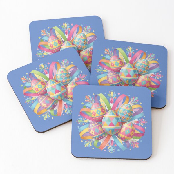 Item preview, Elegant Floral Easter Eggs with Ribbon - Spring Pastel Decorative Design. designed and sold by LunaPrintCo.