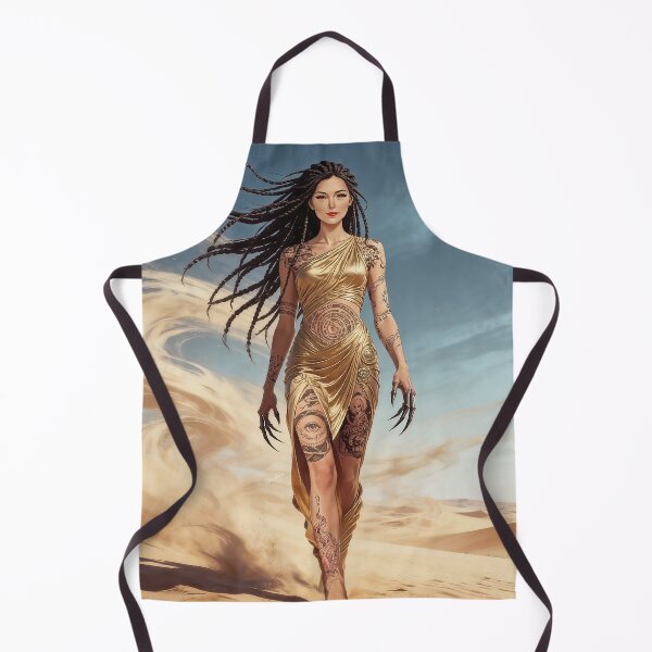 Item preview, Golden Desert Goddess: Mystical Tattooed Queen in Sandstorm designed and sold by Hen-C-Art.