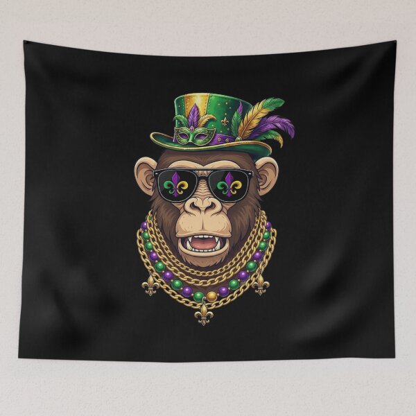 Artikelvorschau, Mardi Gras Affen-Zylinder-Maske Sonnenbrille entworfen und verkauft von CORJIDOG-ART.