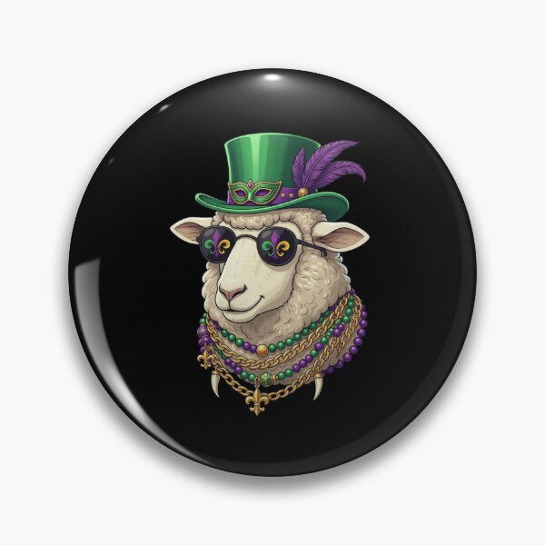 Item preview, Mardi Gras Sheep Mask Top Hat Sunglasses designed and sold by CORJIDOG-ART.