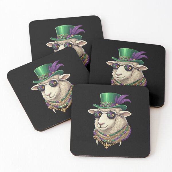 Item preview, Mardi Gras Sheep Mask Top Hat Sunglasses designed and sold by CORJIDOG-ART.