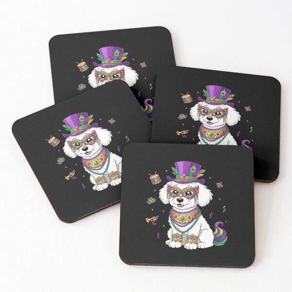 Item preview, Mardi Gras Dog Masked Top Hat Beads designed and sold by CORJIDOG-ART.