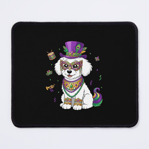 Item preview, Mardi Gras Dog Masked Top Hat Beads designed and sold by CORJIDOG-ART.