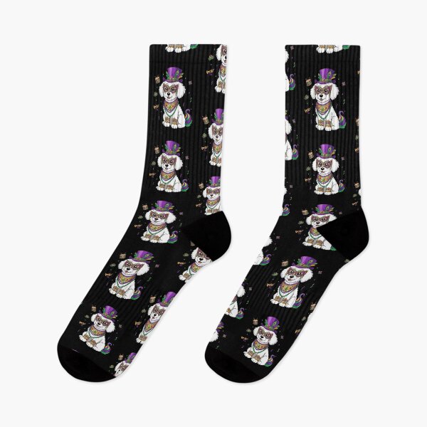 Item preview, Mardi Gras Dog Masked Top Hat Beads designed and sold by CORJIDOG-ART.
