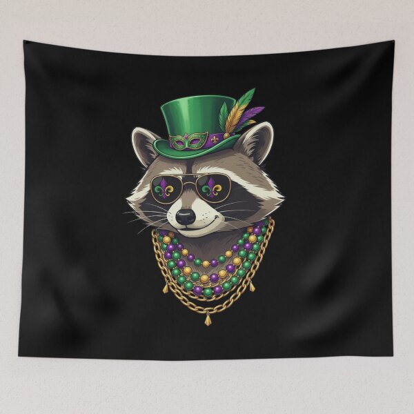 Item preview, Mardi Gras Raccoon King Bourbon Street designed and sold by CORJIDOG-ART.