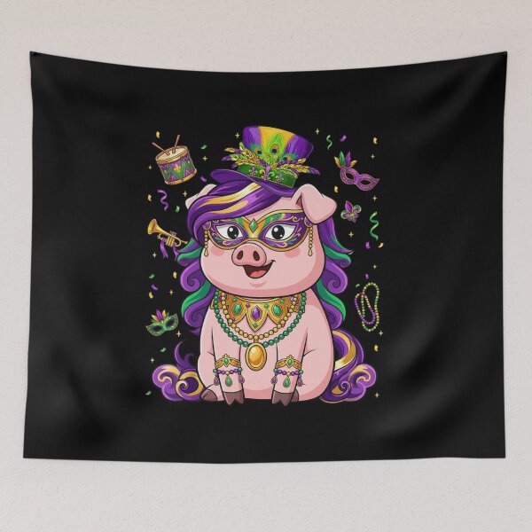 Item preview, Mardi Gras Pig Queen designed and sold by CORJIDOG-ART.