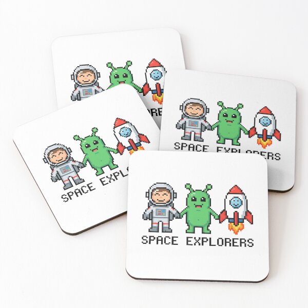 Item preview, Space Explorers Pixel Art Astronaut Alien Rocket designed and sold by AnnDesignStudio.