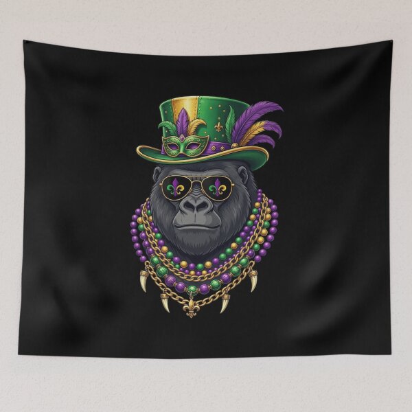 Item preview, Mardi Gras Gorilla King Party Animal designed and sold by CORJIDOG-ART.