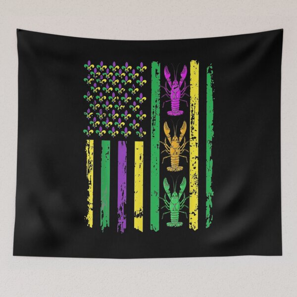 Item preview, Mardi Gras Crawfish American Flag Louisiana designed and sold by CORJIDOG-ART.
