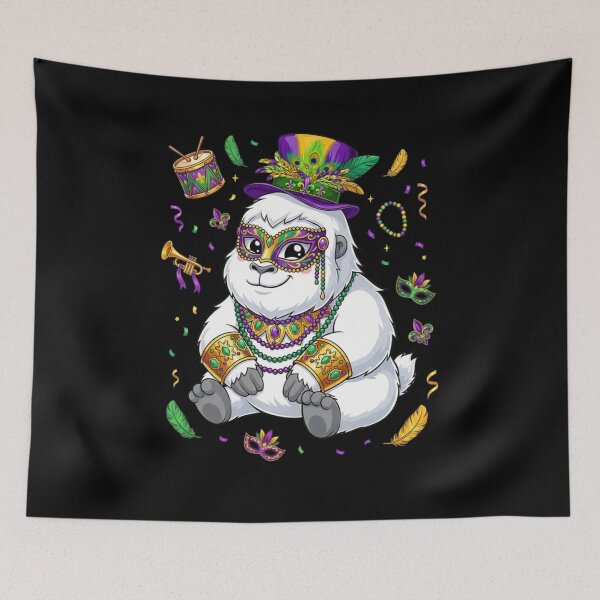 Item preview, Mardi Gras Gorilla With Mask And Hat designed and sold by CORJIDOG-ART.