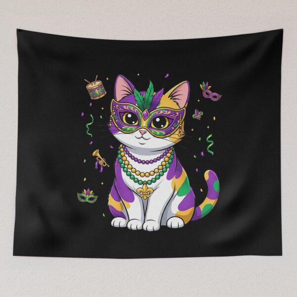 Item preview, Mardi Gras Cat Cajun Feline designed and sold by CORJIDOG-ART.