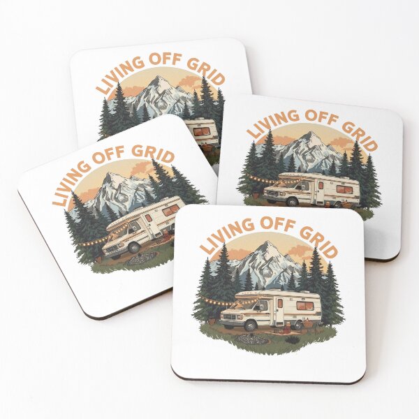 Item preview, Living Off Grid Motorhome Design – Van Life Camping Adventure Retro RV Illustration designed and sold by HOODYBUDSTYLES.