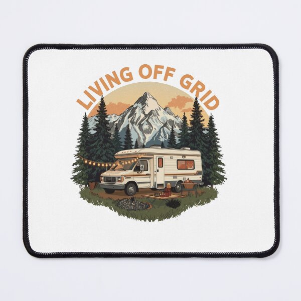 Item preview, Living Off Grid Motorhome Design – Van Life Camping Adventure Retro RV Illustration designed and sold by HOODYBUDSTYLES.