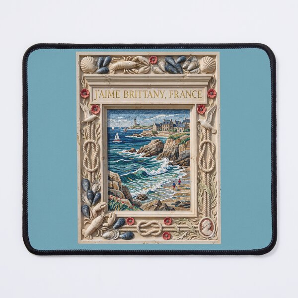 Item preview, J'aime Brittany France Decorative Mosaic - Coastal Plaque Art designed and sold by FrancophileFun.