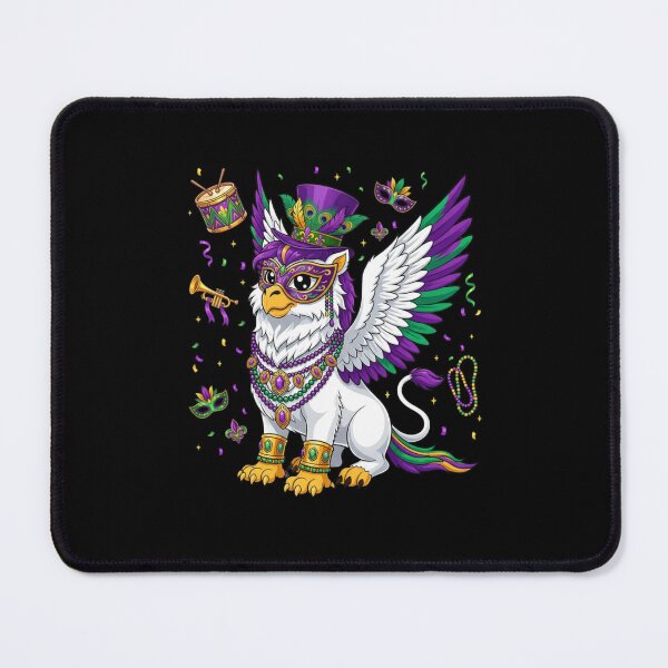 Item preview, Mardi Gras Griffin With Mask And Beads designed and sold by CORJIDOG-ART.