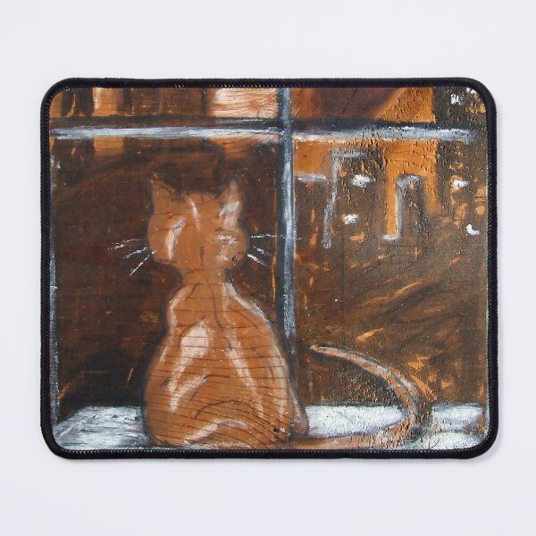 Item preview, Curious Cat Overlooks the City Artwork by Katt Yanda designed and sold by Artist-Katt-Yanda.