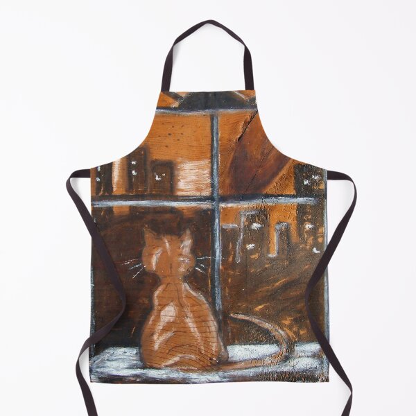 Item preview, Curious Cat Overlooks the City Artwork by Katt Yanda designed and sold by Artist-Katt-Yanda.