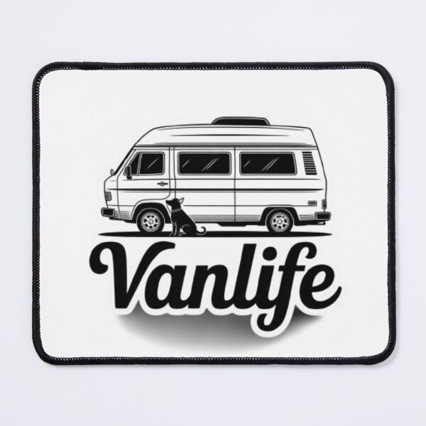 Item preview, Hand-Drawn Vanlife design – Minimalist Black & White Camper Van Illustration designed and sold by HOODYBUDSTYLES.