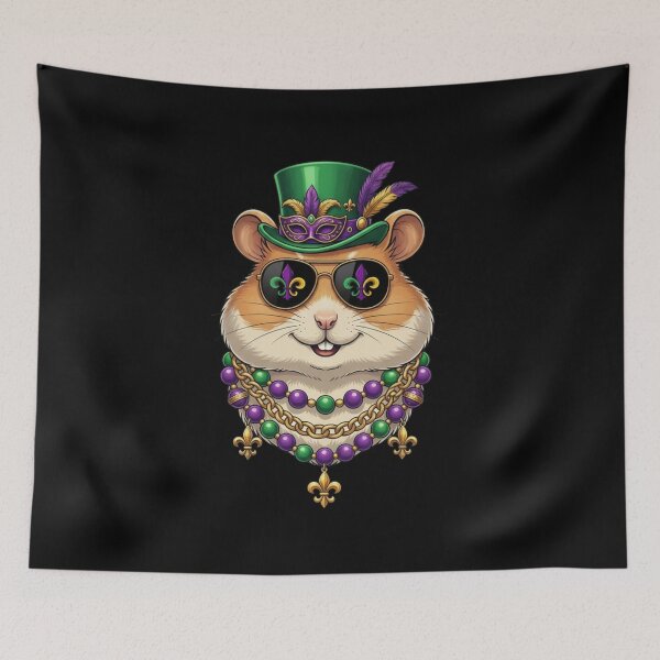 Item preview, Mardi Gras Hamster Cool Party Animal designed and sold by CORJIDOG-ART.