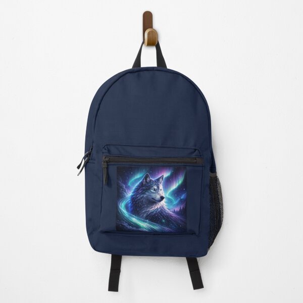 Artikelvorschau, Wolf Aurora Guardian Nordlichter Kunst entworfen und verkauft von GeoWild Designs.