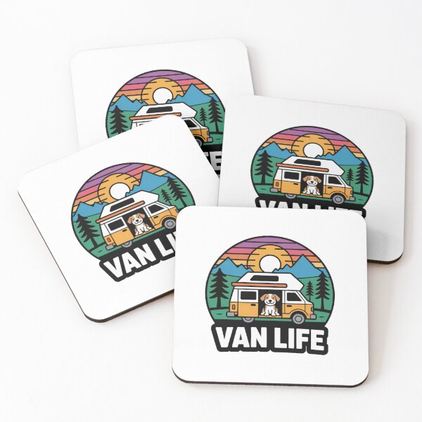 Item preview, Van Life Adventure Cartoon Logo Tee with Happy Dog – Summer Travel Design designed and sold by HOODYBUDSTYLES.