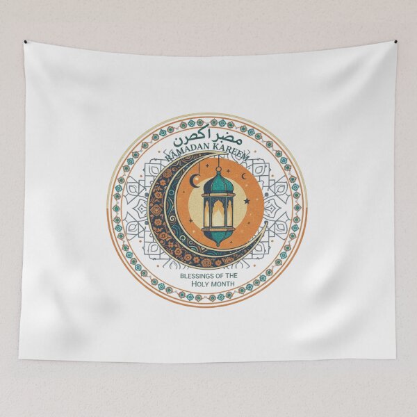 Item preview, Ramadan Kareem Vintage Lantern - Islamic Crescent Moon Blessings Art designed and sold by Wear Sculpt.