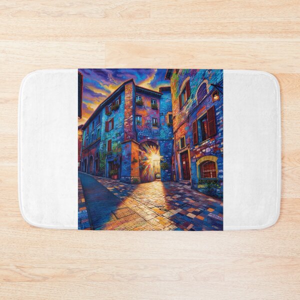 Item preview, Silent Alley: A Vibrant Modern Impression of Assisi designed and sold by Sacred Twilight Art.