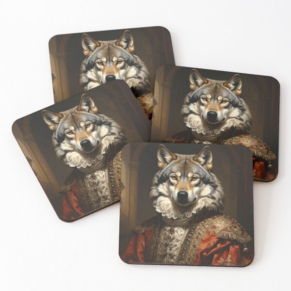 Item preview, Aristocratic Renaissance Wolf Noble Royal Portrait designed and sold by Rutvain.